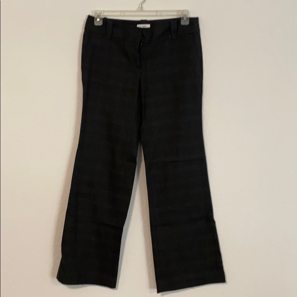 Loft Grey & Faint Plaid Dress Pants